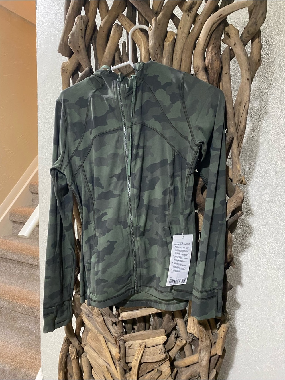 lululemon athletica Green Camouflage Hooded Define Jacket